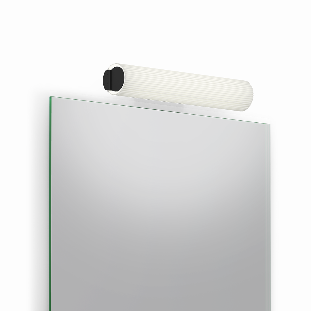 Bathroom Wall Light in Matt Black over Mirror