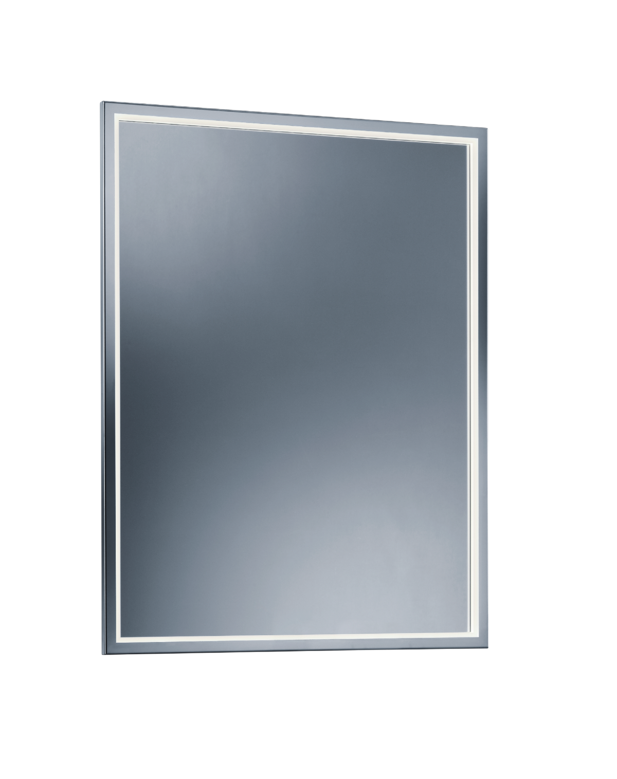 Illuminated Bathroom Mirror with Polished Stainless Steel Frame