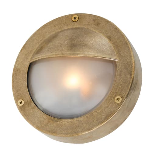Begawan Outdoor Bulkhead Light - Raw Brass | Nicholas Engert Interiors