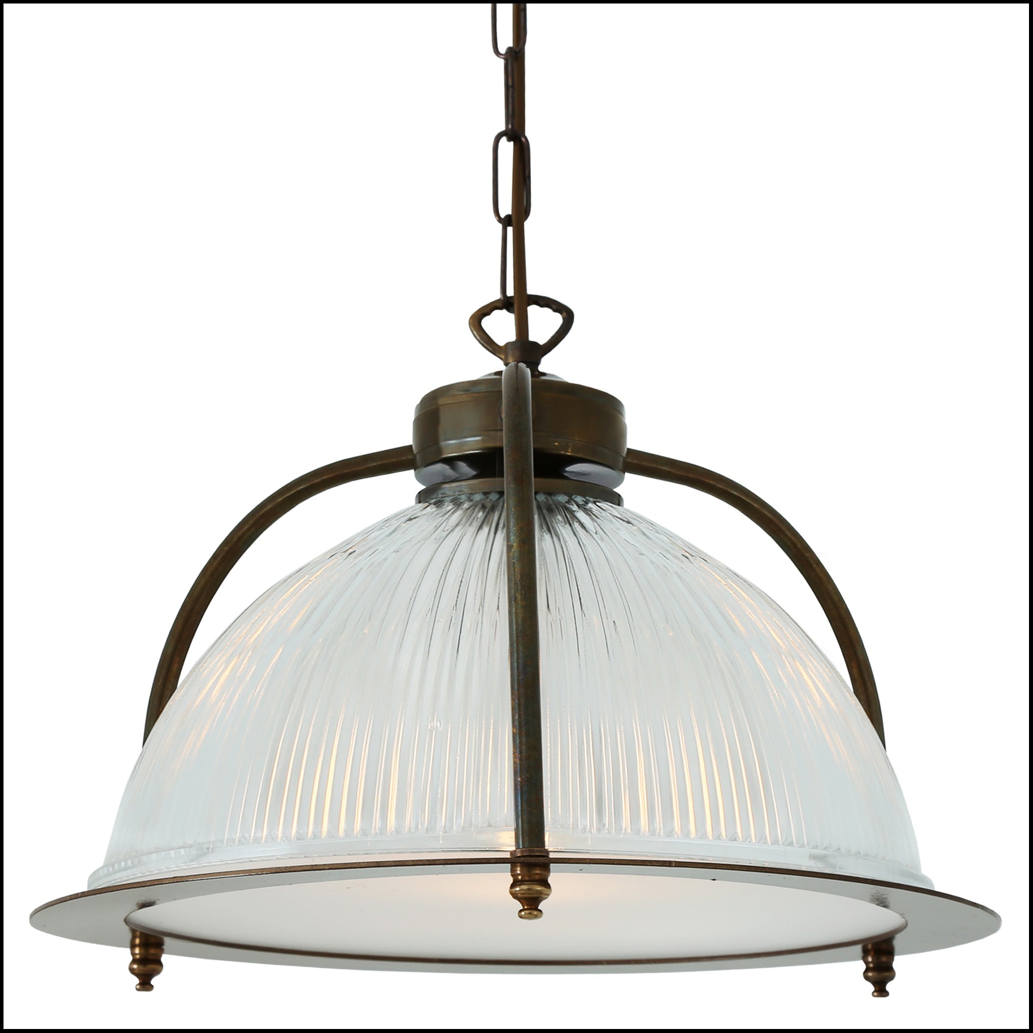 Bousta Holophane Pendant Light-Antique Brass | Nicholas Engert Interiors