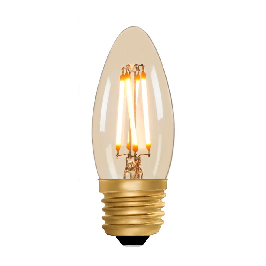 C35 Candle Amber 4W E27 2000K Filament Lamp NEW*