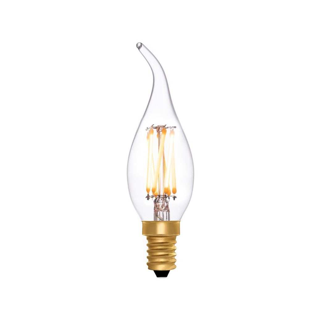 C35 Flame Tip Candle Clear 4W 2200K E14 NEW*