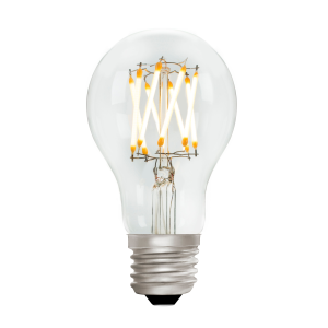 Clear LED light bulb on a white background