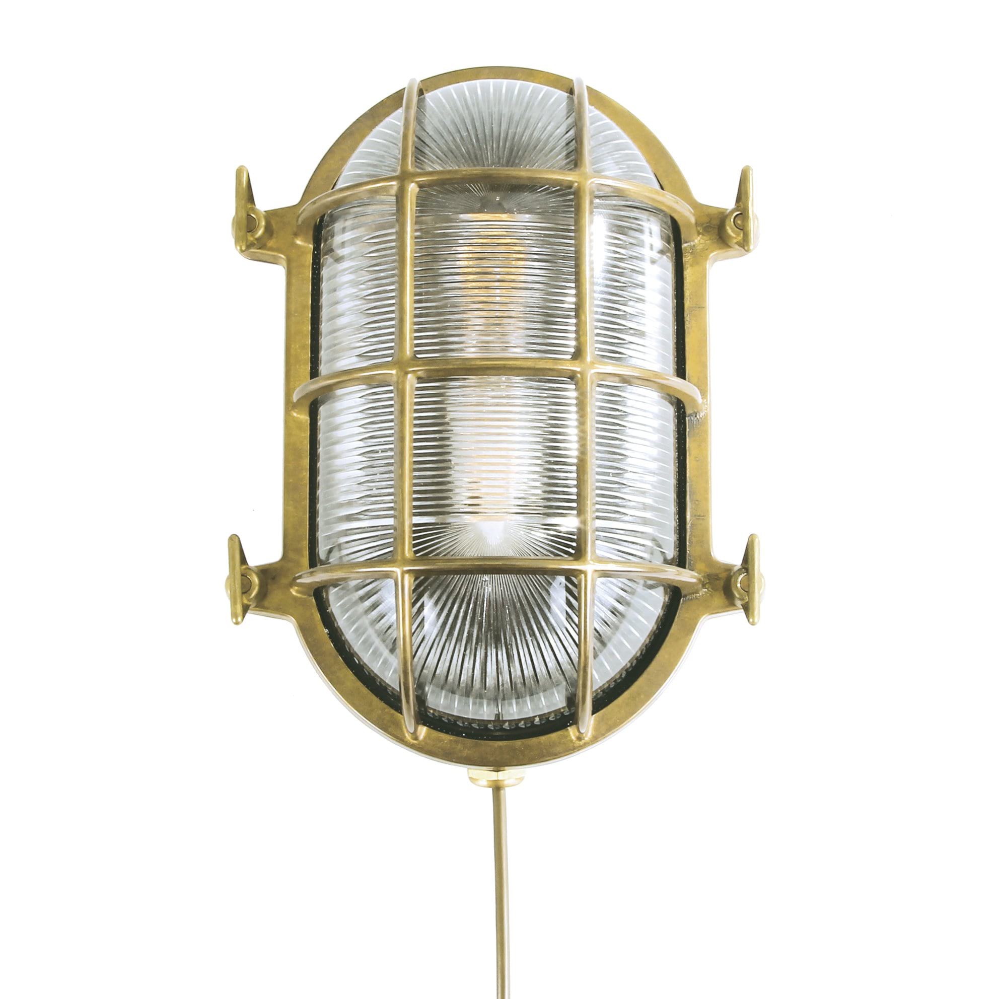 Ross Outdoor Marine Bulkhead Light-Natural Brass | Nicholas Engert