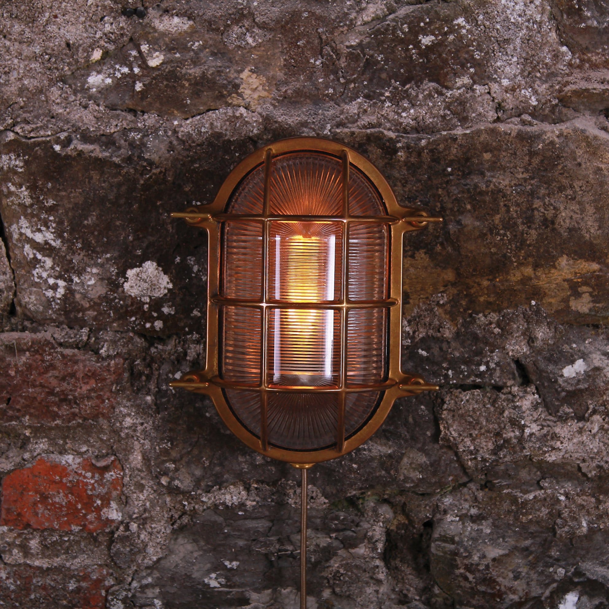 Ross Outdoor Marine Bulkhead Light-Natural Brass | Nicholas Engert