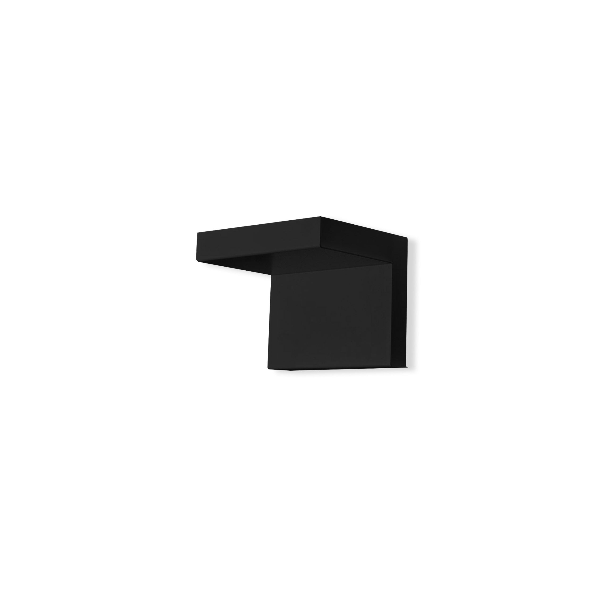 Black wall mounted light on a white background