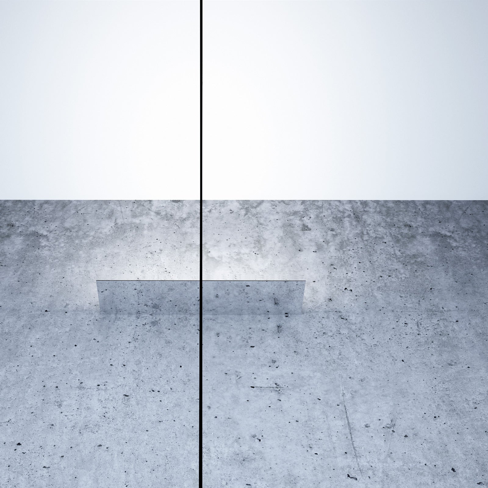 Mirror finished LED wall light on concrete wall