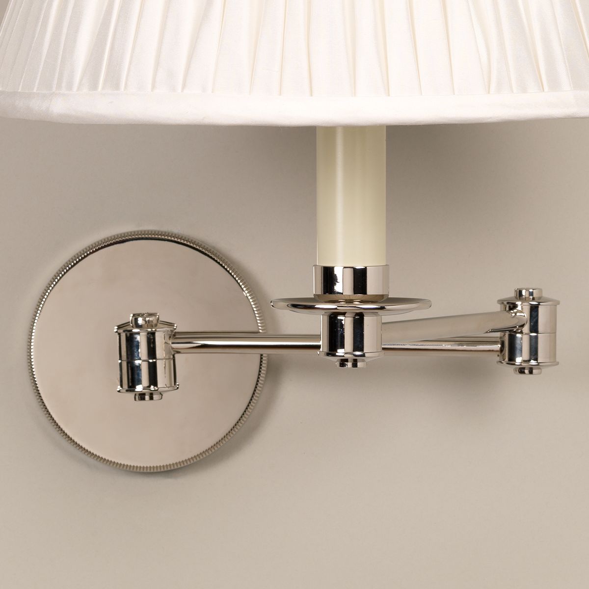 Cromer Swing Arm Wall Light - Nickel - Detail | Nicholas Engert Interiors