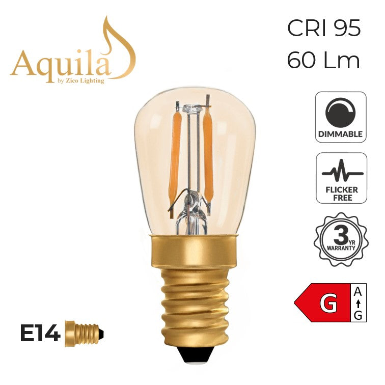 ST26 Pigmy Amber 1W E14 2200K Filament Lamp NEW*