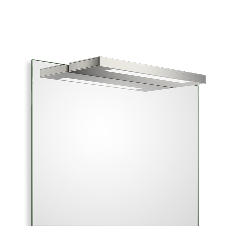 Bathroom Mirror Clip on Light in Satin Nickel