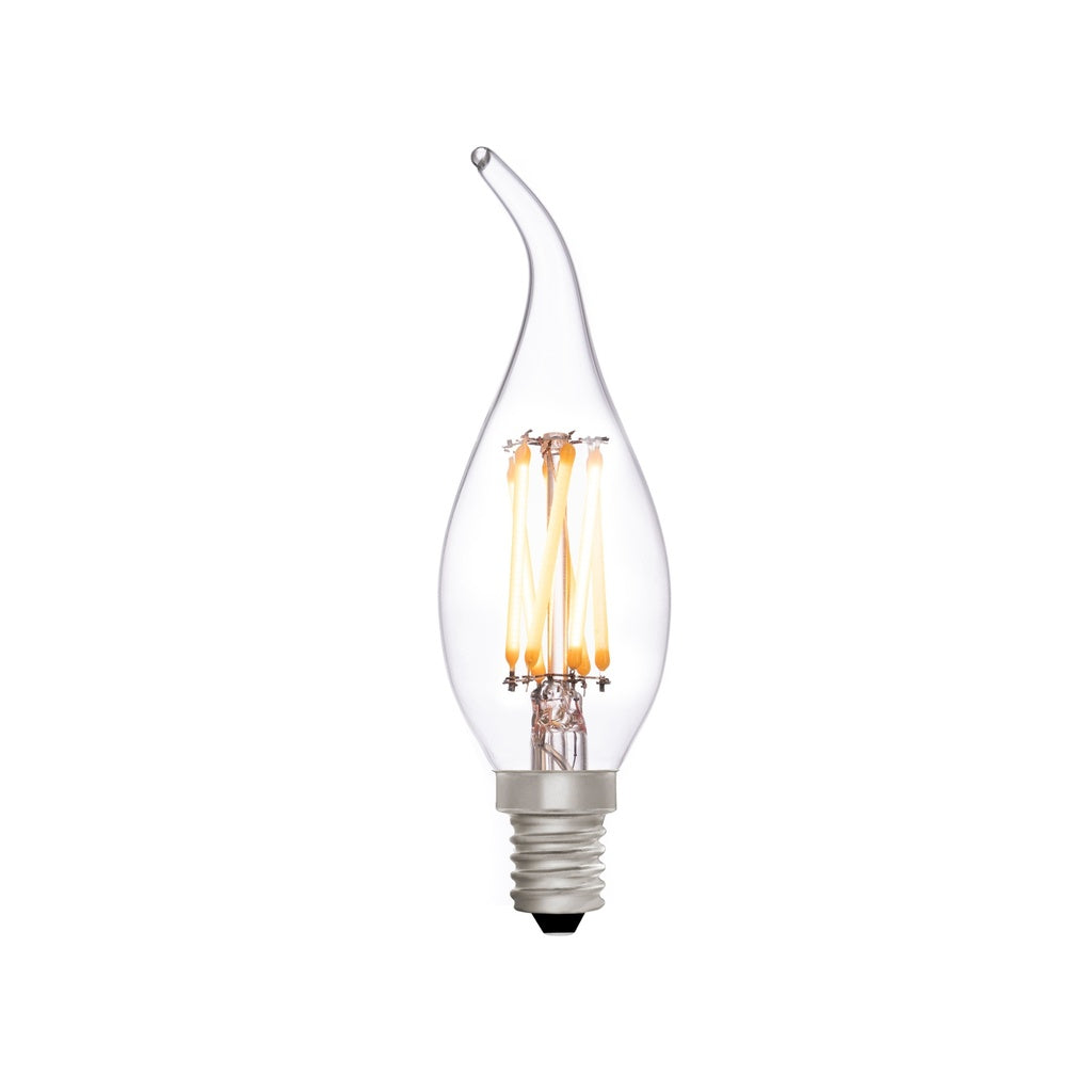 C35 Flame Tip Candle Clear 4W 2700K E14 NEW*