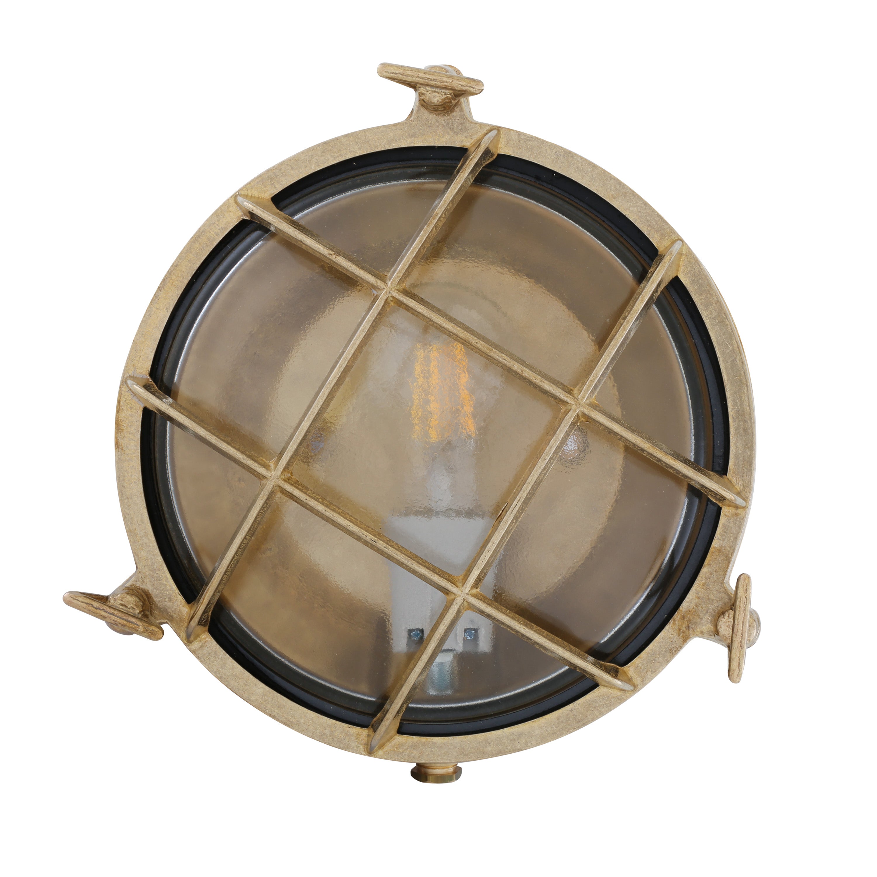 Nautical style brass bulkhead light