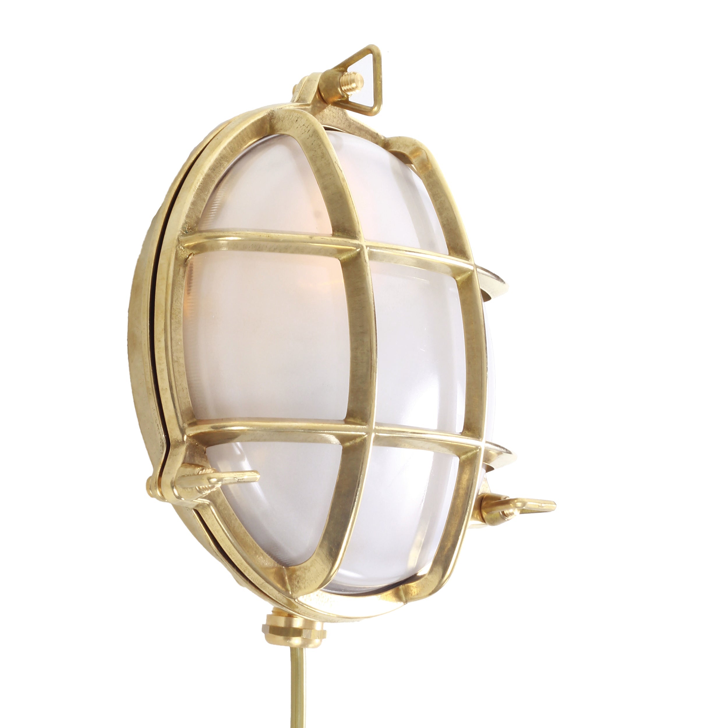 Nautical style brass bulkhead light