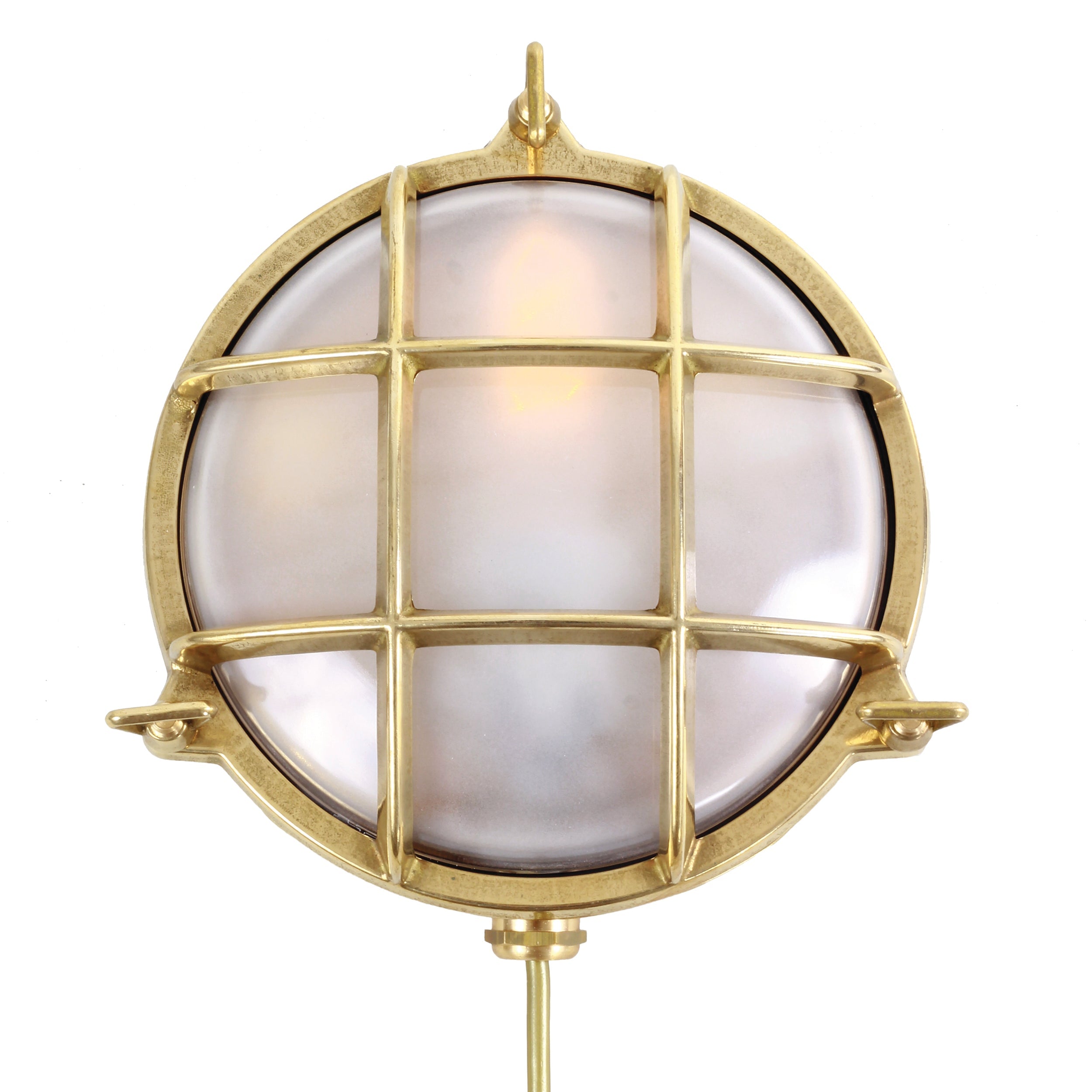 Nautical style brass bulkhead light