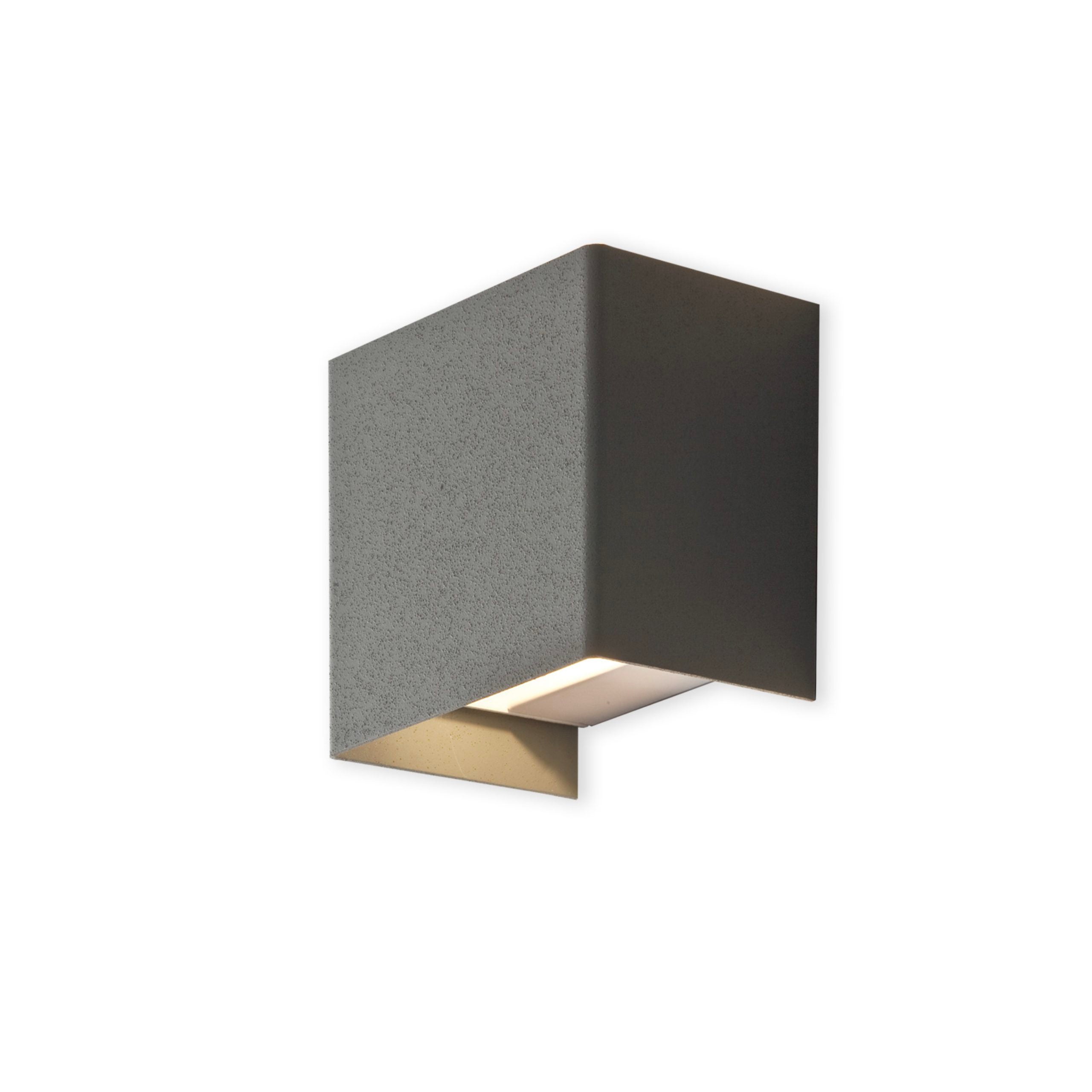 Concrete Grey wall-mounted light fixture on a white background