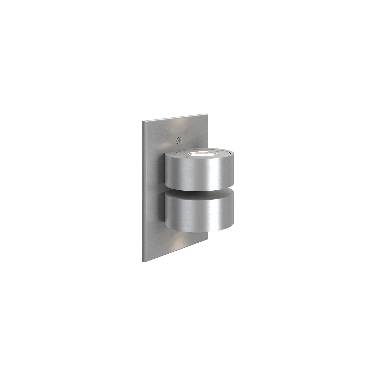 Stainless steel wall-mounted light fixture on a white background
