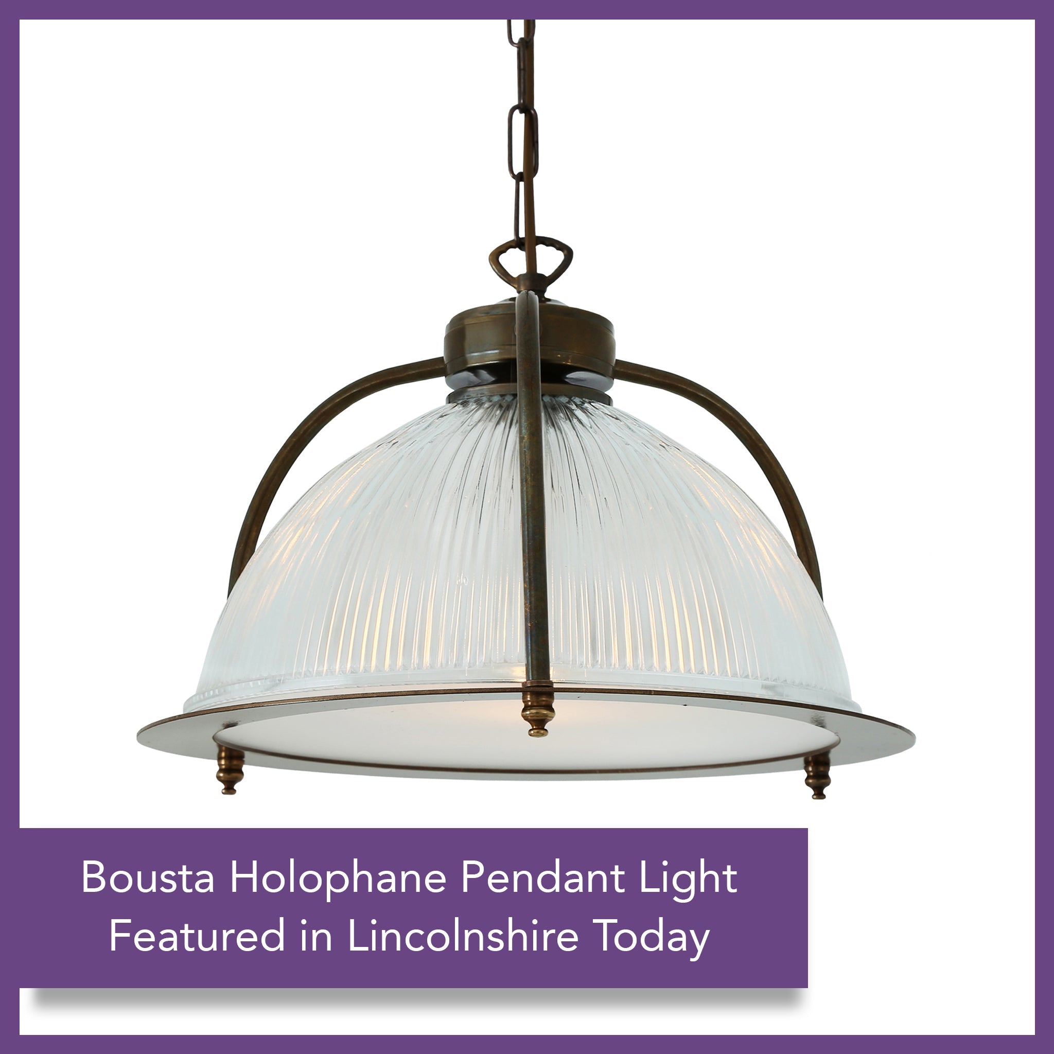 Bousta Holophane Pendant Lamp - Antique Brass