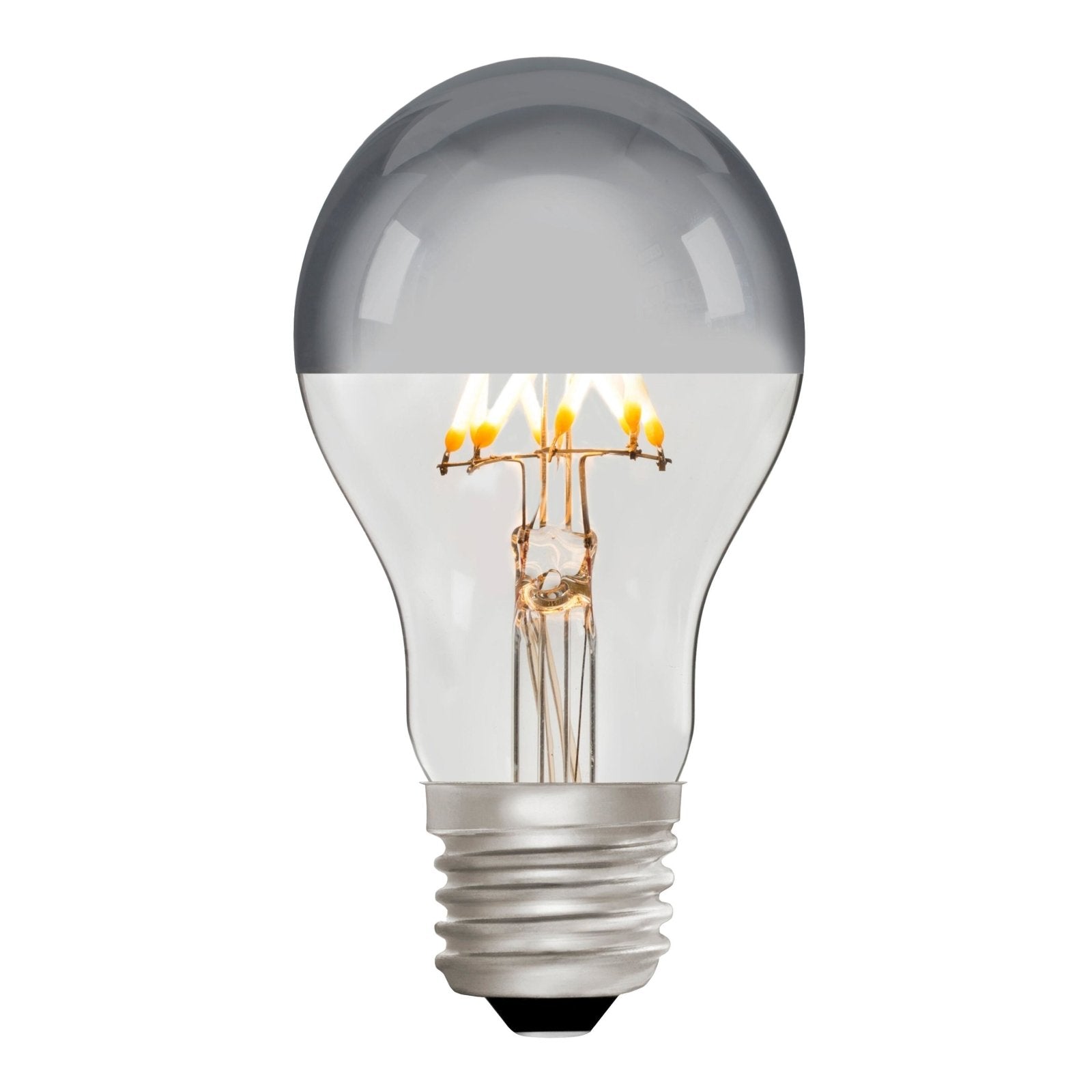 GLS A60 Silver Reflector LED Lamp on white background